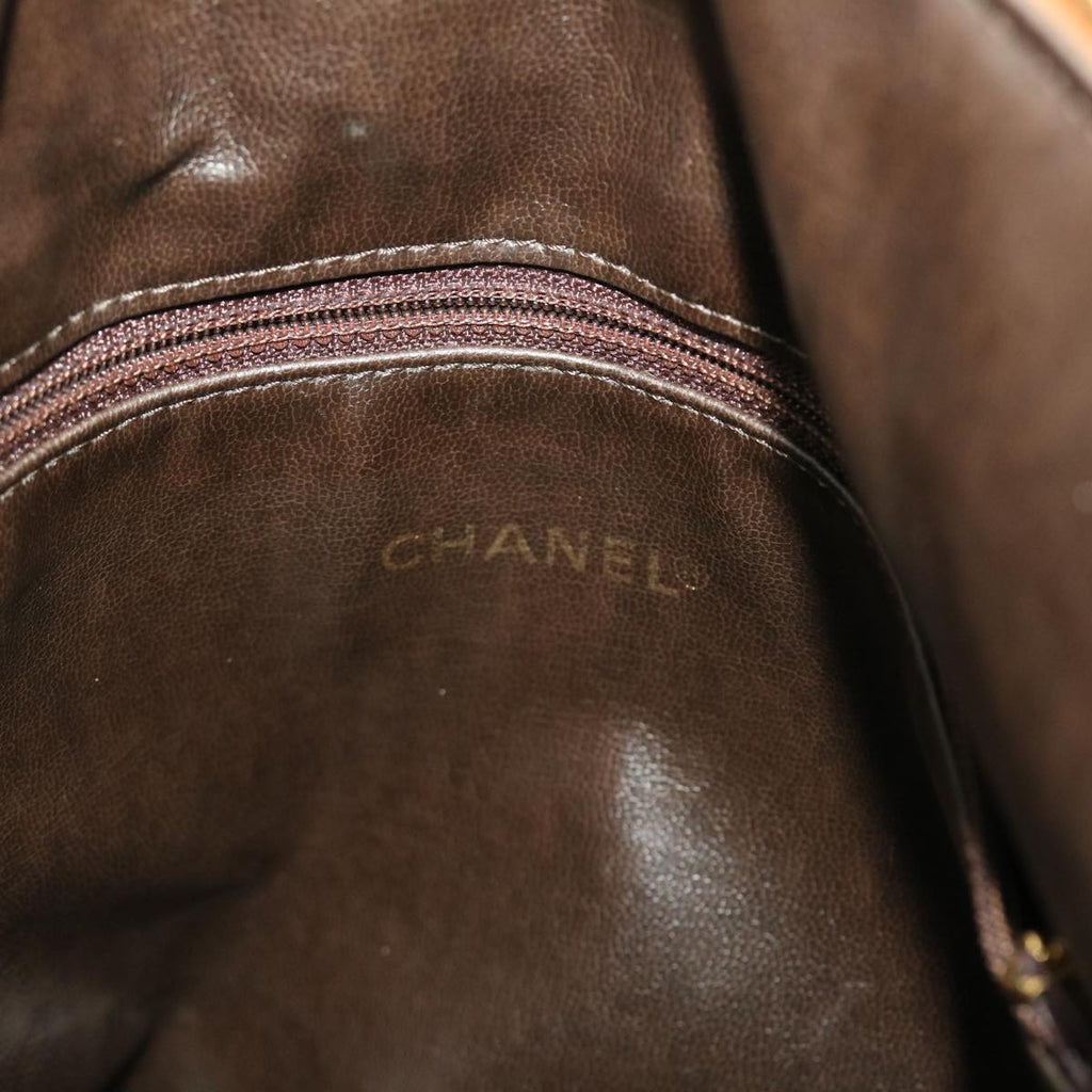 CHANEL Shoulder Bag Suede Brown CC  bs6930