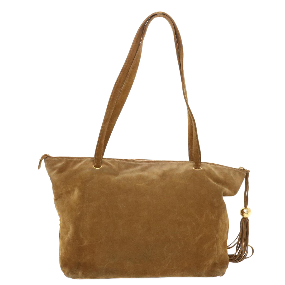 CHANEL Shoulder Bag Suede Brown CC  bs6930