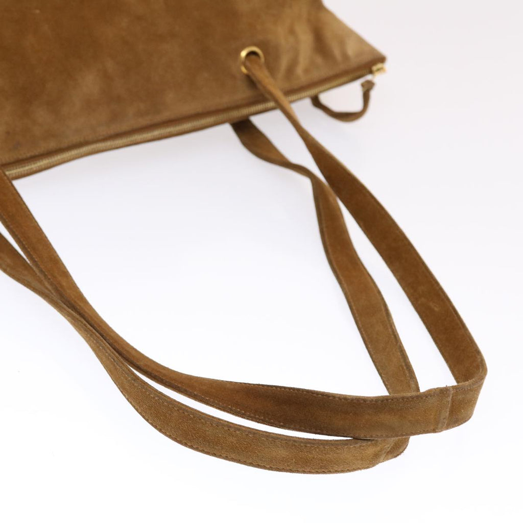 CHANEL Shoulder Bag Suede Brown CC  bs6930