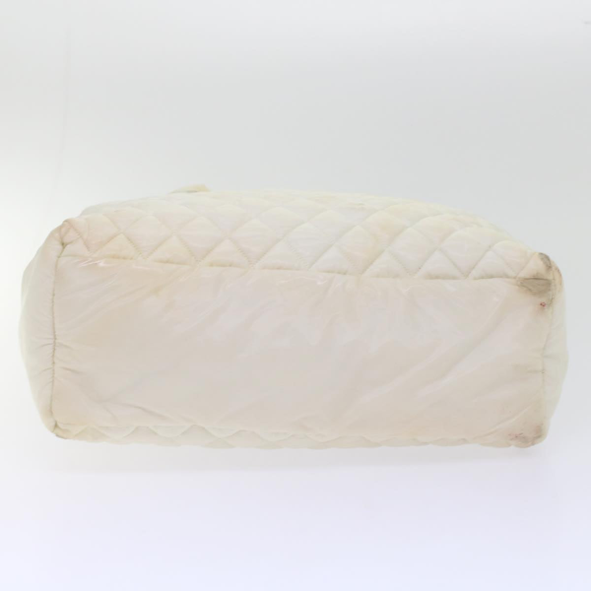 CHANEL Coco Cocoon Hand Bag Patent Leather White CC  bs6942