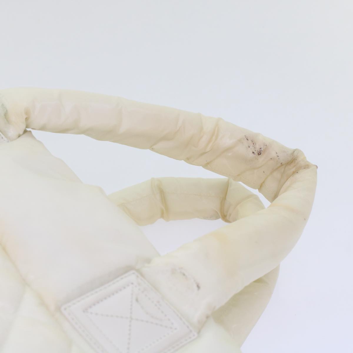 CHANEL Coco Cocoon Hand Bag Patent Leather White CC Auth bs6942