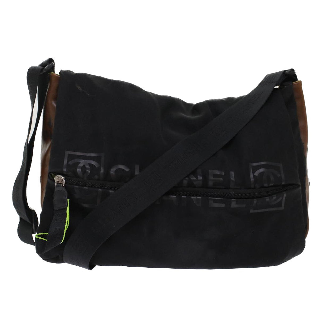 CHANEL Shoulder Bag Nylon Black CC  bs6987
