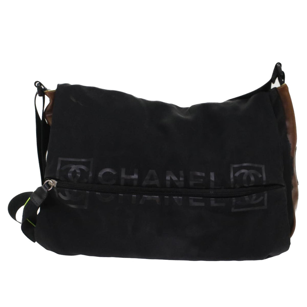 CHANEL Shoulder Bag Nylon Black CC  bs6987
