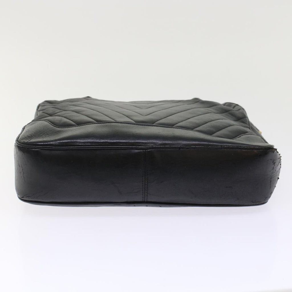 CHANEL V Stitch Hand Bag Leather Black CC  bs7027