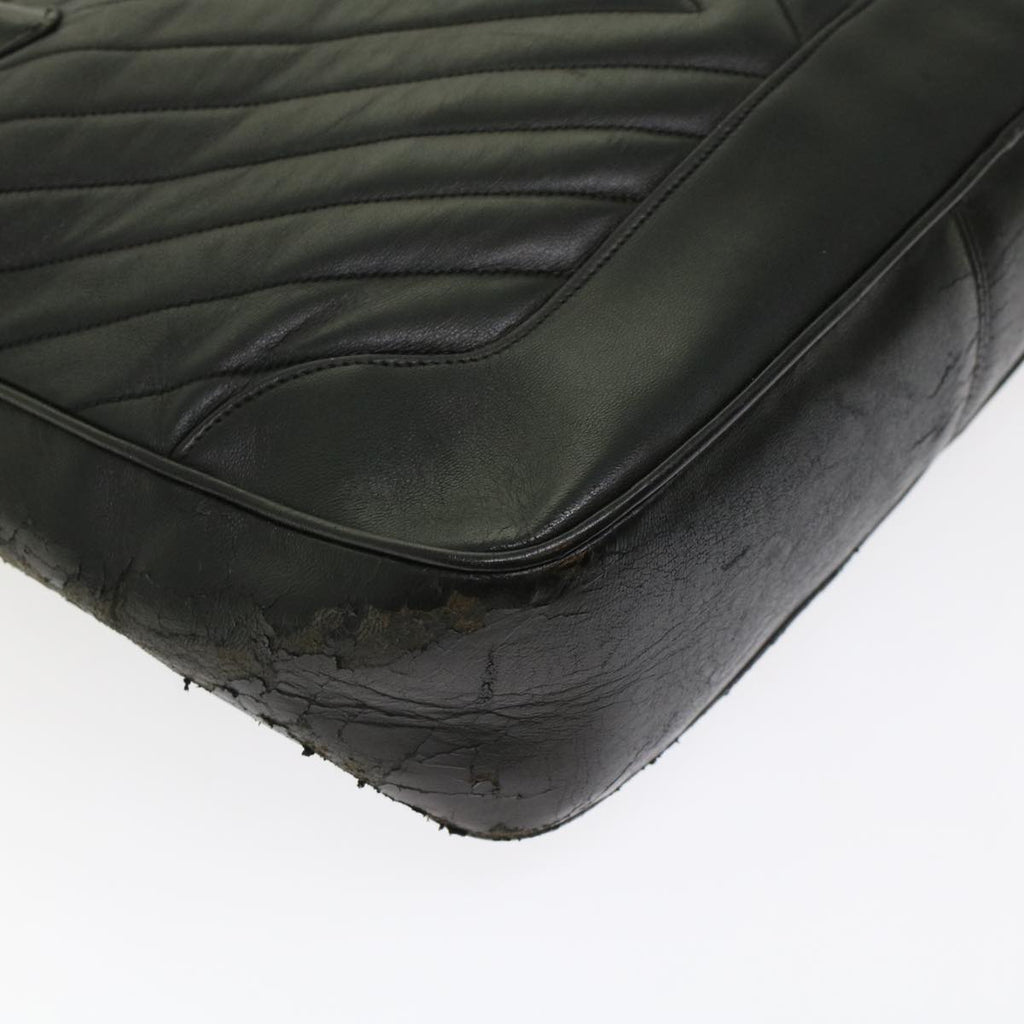 CHANEL V Stitch Hand Bag Leather Black CC  bs7027