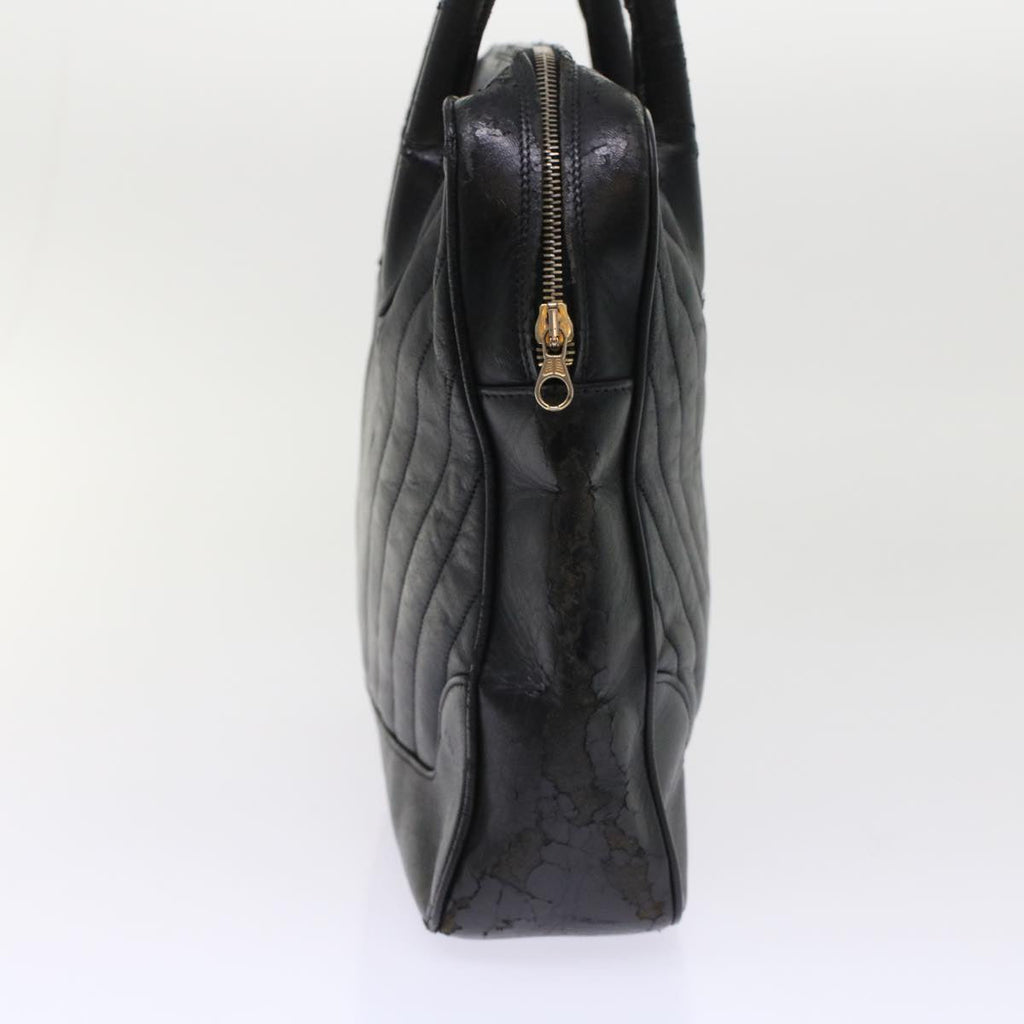 CHANEL V Stitch Hand Bag Leather Black CC  bs7027