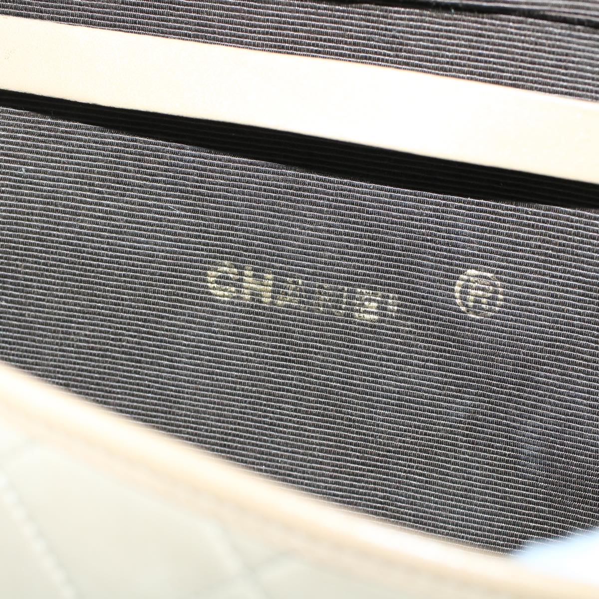 CHANEL Chain Shoulder Bag Lamb Skin Beige CC  bs7081
