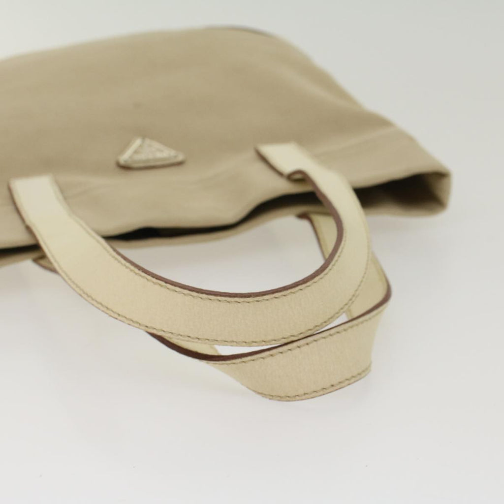 PRADA Tote Bag Canvas Leather Beige  bs7092