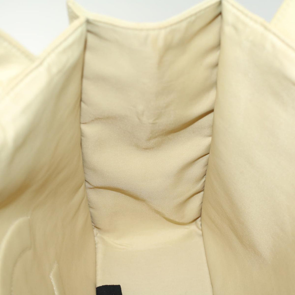 CHANEL Shoulder Bag Nylon Beige CC Auth bs7114