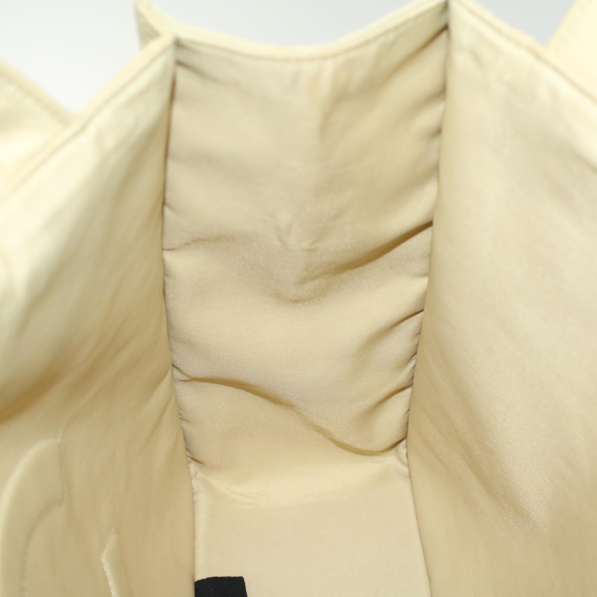 CHANEL Shoulder Bag Nylon Beige CC Auth bs7114