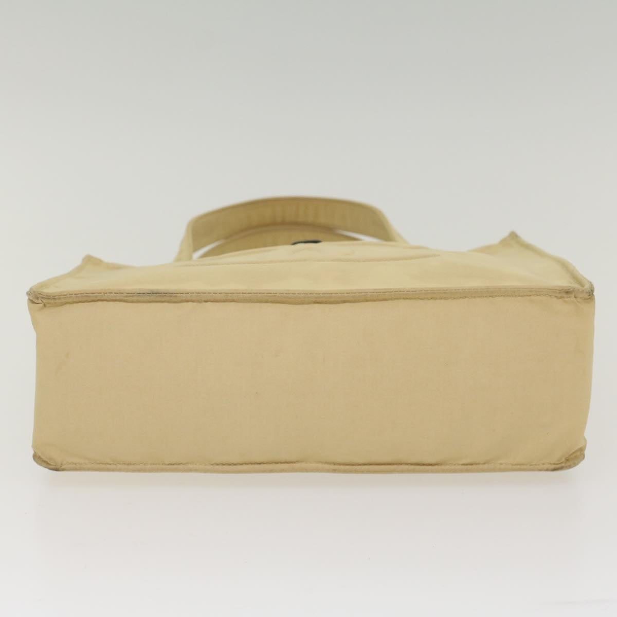 CHANEL Shoulder Bag Nylon Beige CC Auth bs7114