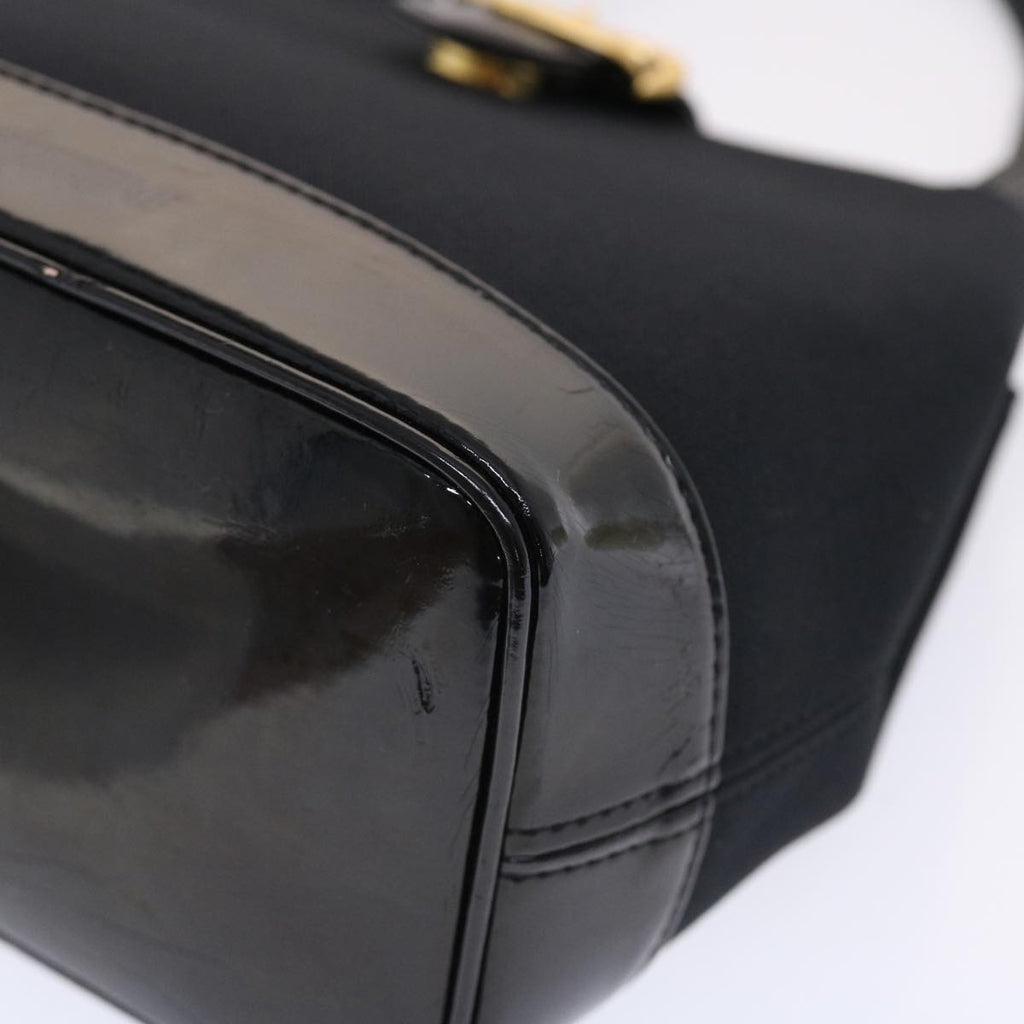 SAINT LAURENT Shoulder Bag Nylon Black Auth bs7138