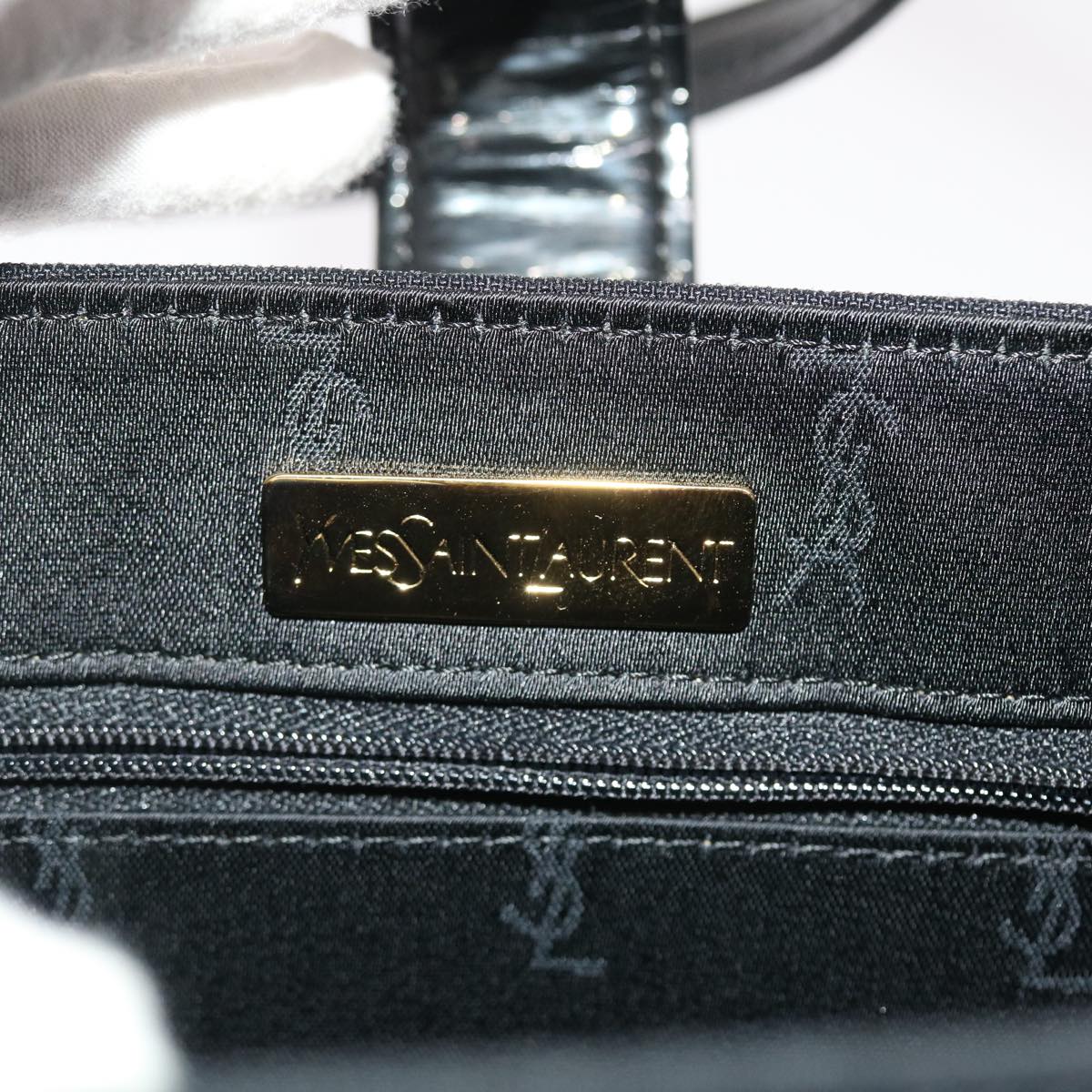SAINT LAURENT Shoulder Bag Nylon Black Auth bs7138