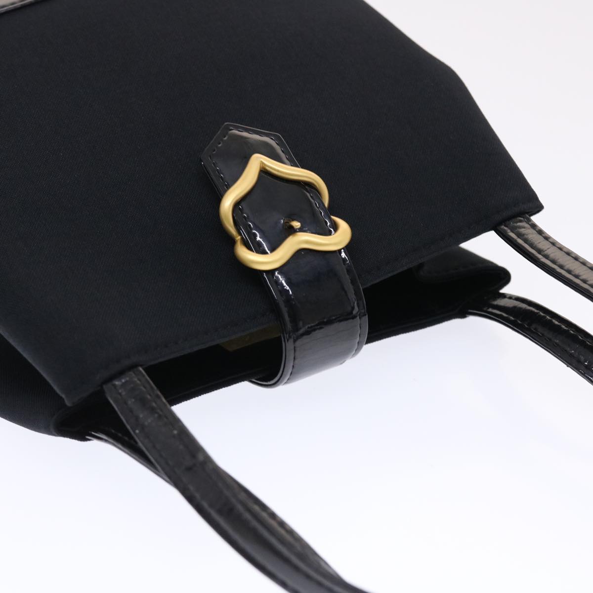 SAINT LAURENT Shoulder Bag Nylon Black Auth bs7138
