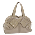 SAINT LAURENT Shoulder Bag Patent leather Gray 220177 Auth bs7159