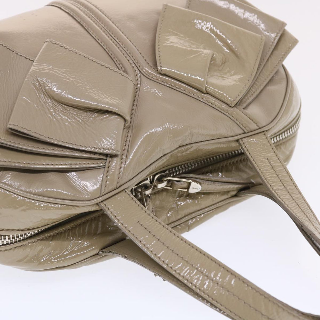 SAINT LAURENT Shoulder Bag Patent leather Gray 220177 Auth bs7159