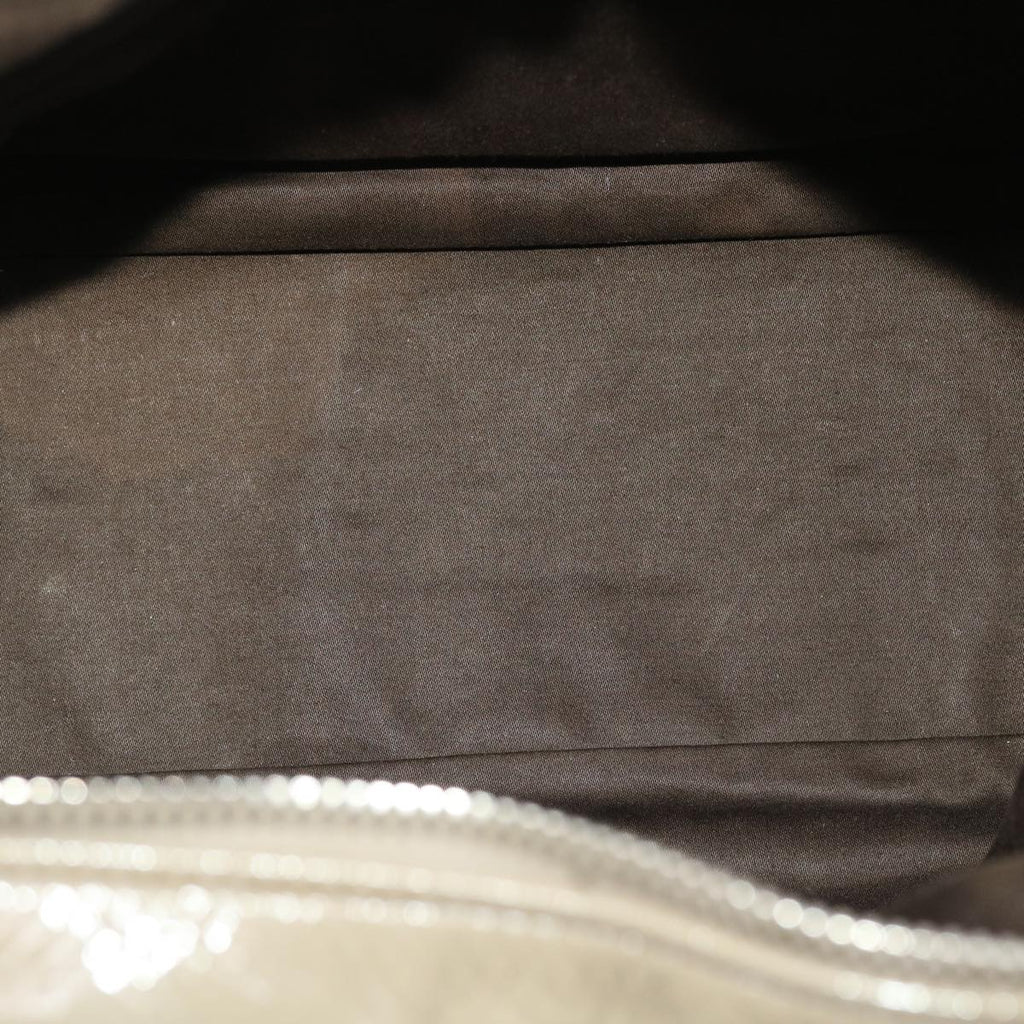 SAINT LAURENT Shoulder Bag Patent leather Gray 220177 Auth bs7159