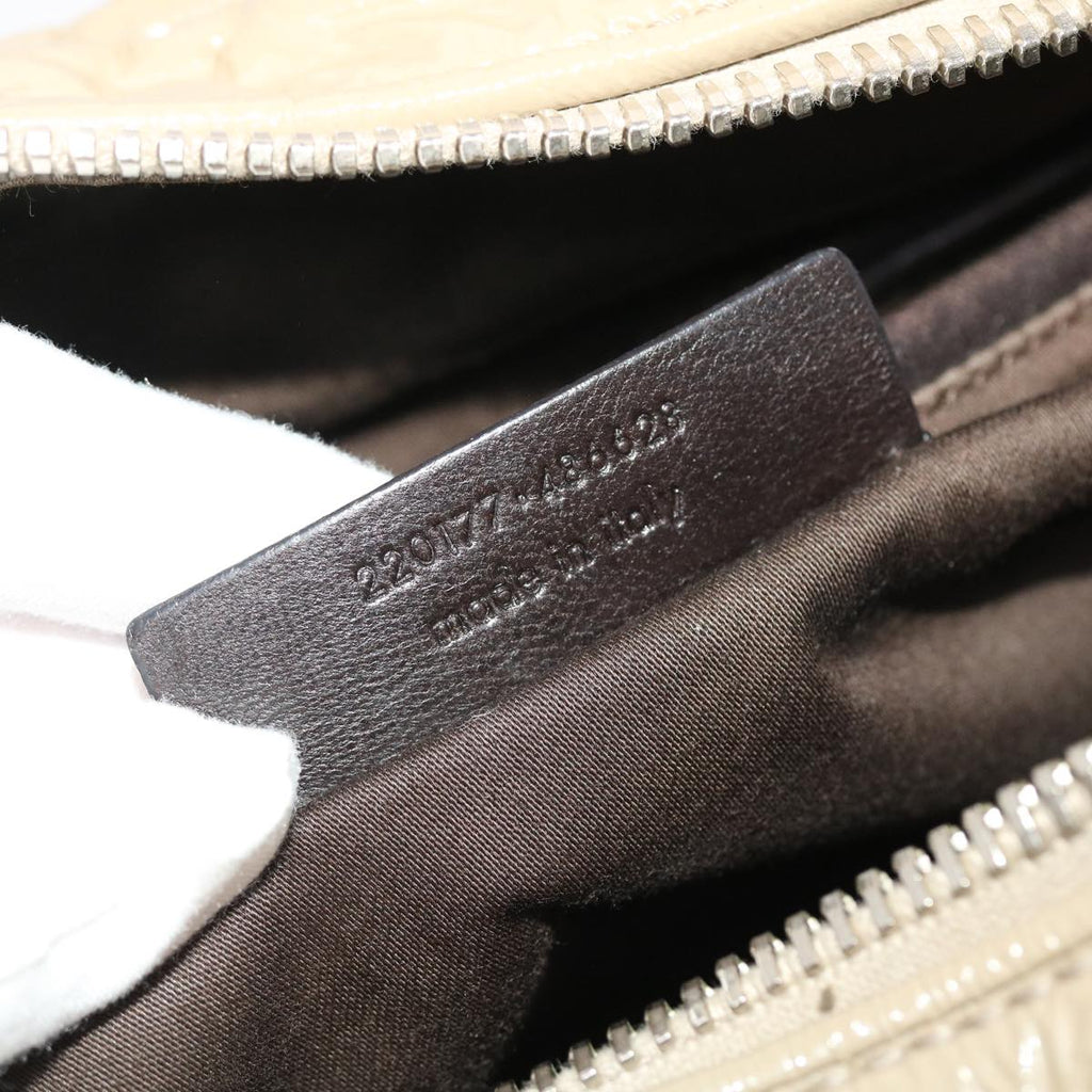 SAINT LAURENT Shoulder Bag Patent leather Gray 220177 Auth bs7159