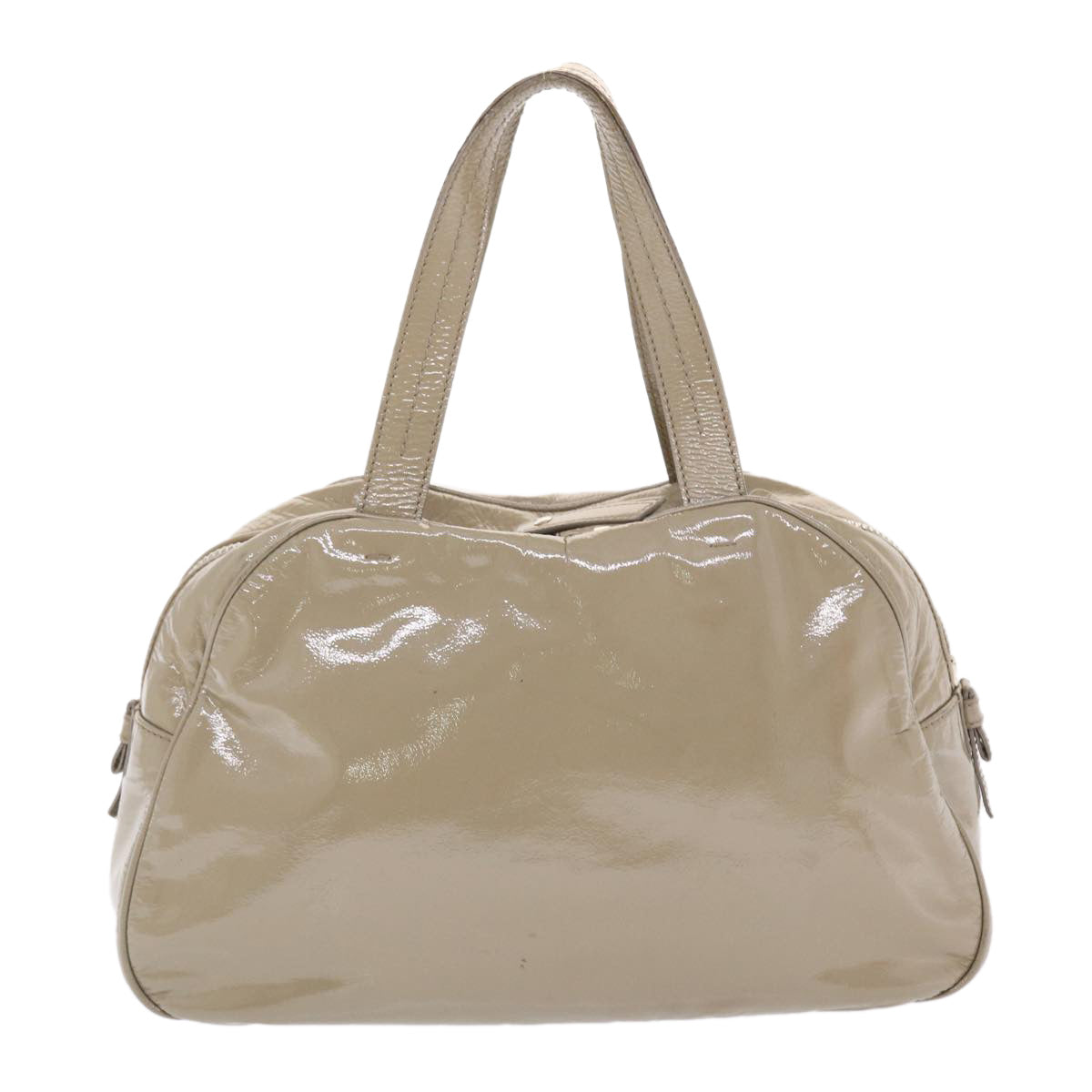SAINT LAURENT Shoulder Bag Patent leather Gray 220177 Auth bs7159