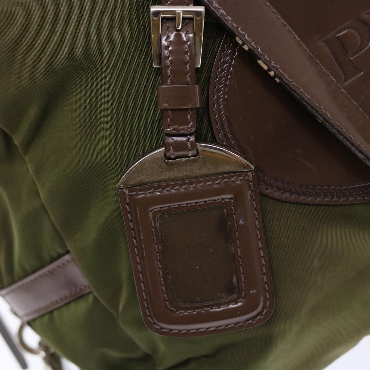 PRADA Shoulder Bag Nylon Khaki  bs7166