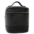 CHANEL Bicolole Vanity Cosmetic Pouch Leather Black CC  bs7241