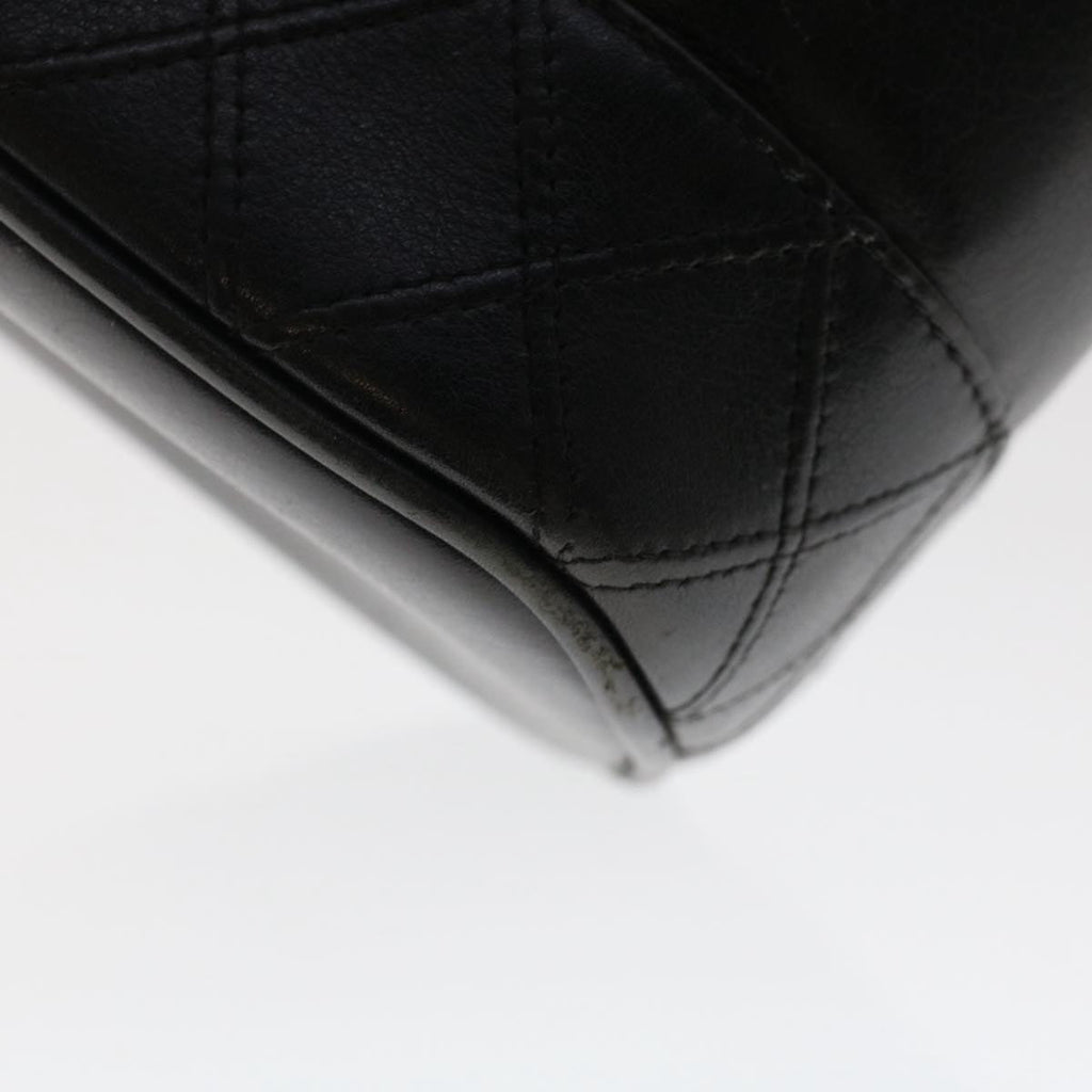 CHANEL Bicolole Vanity Cosmetic Pouch Leather Black CC  bs7241