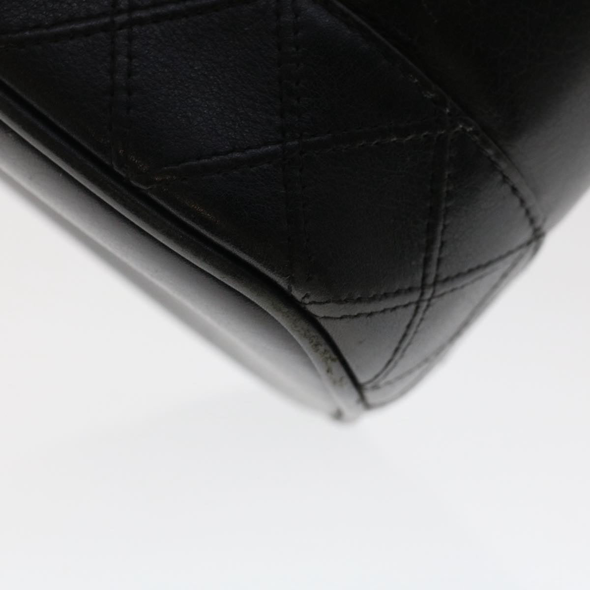 CHANEL Bicolole Vanity Cosmetic Pouch Leather Black CC  bs7241