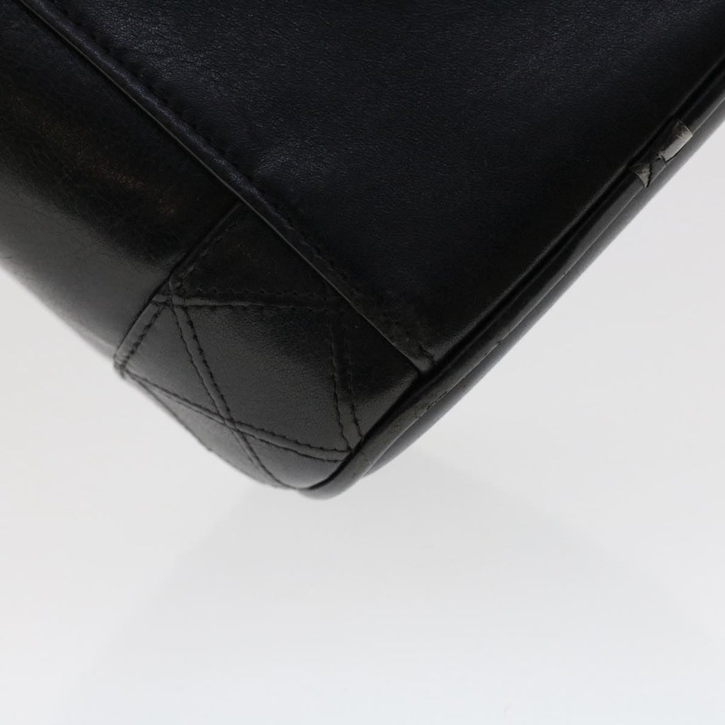 CHANEL Bicolole Vanity Cosmetic Pouch Leather Black CC Auth bs7241