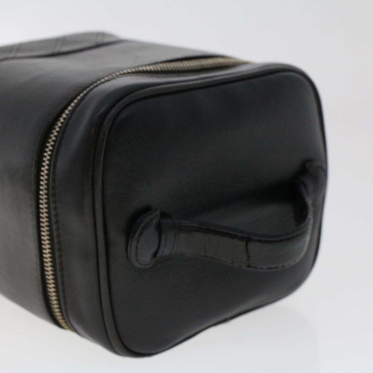 CHANEL Bicolole Vanity Cosmetic Pouch Leather Black CC  bs7241