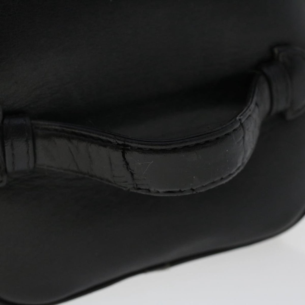 CHANEL Bicolole Vanity Cosmetic Pouch Leather Black CC  bs7241