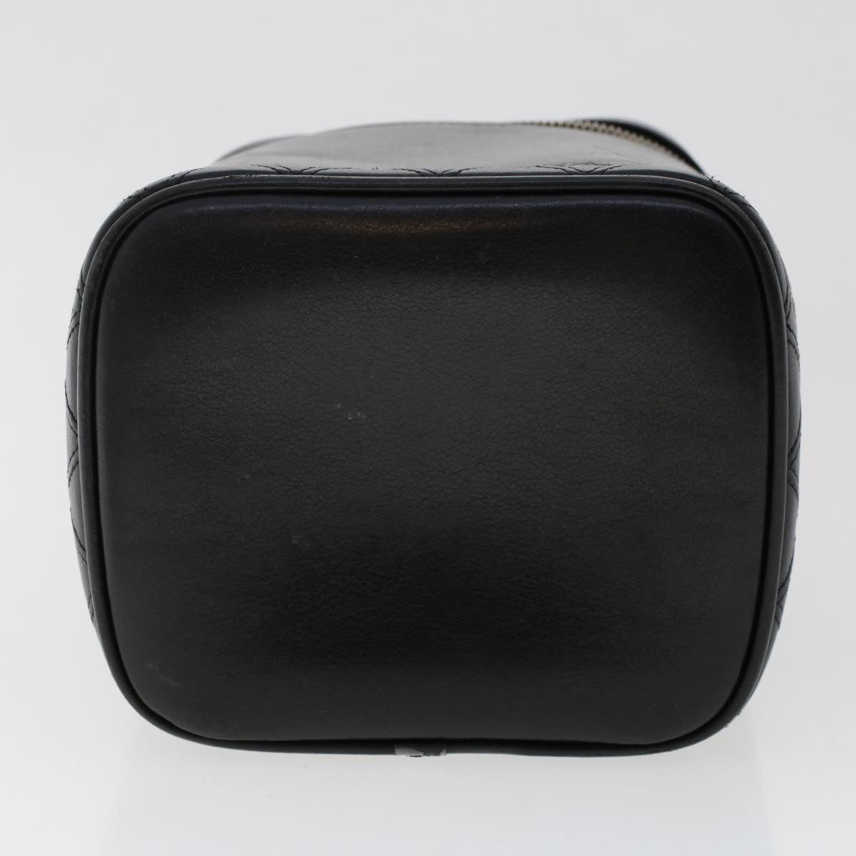 CHANEL Bicolole Vanity Cosmetic Pouch Leather Black CC  bs7241