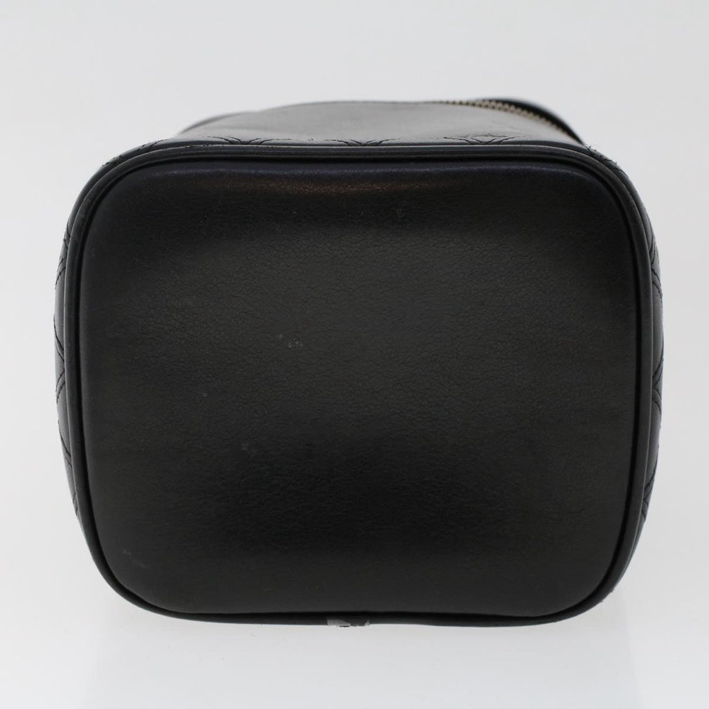 CHANEL Bicolole Vanity Cosmetic Pouch Leather Black CC Auth bs7241