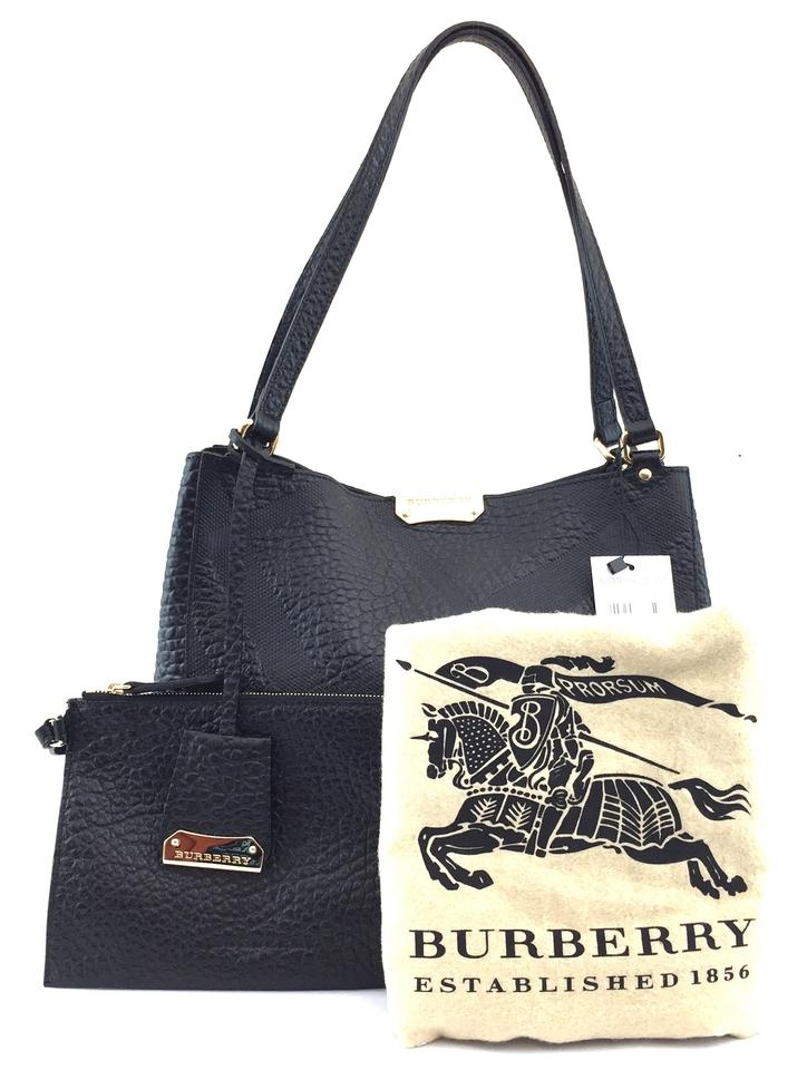 Burberry Bucket Pebbled Love Shoulder Black Leather Hobo Bag
