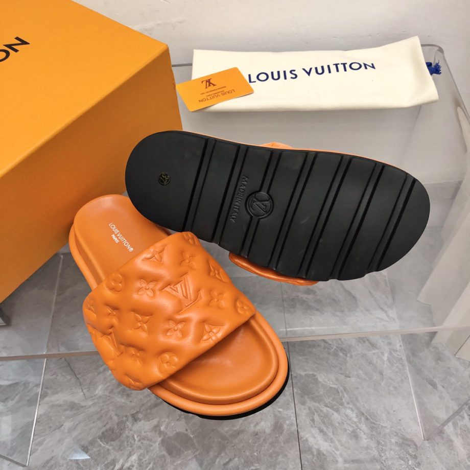 louis vuitton Women's Pool Pillow Flat Comfort Mule Orange For Women LV