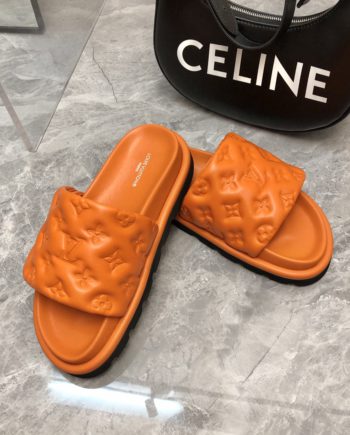 louis vuitton Women's Pool Pillow Flat Comfort Mule Orange For Women LV