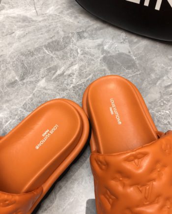 louis vuitton Women's Pool Pillow Flat Comfort Mule Orange For Women LV