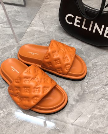 louis vuitton Women's Pool Pillow Flat Comfort Mule Orange For Women LV