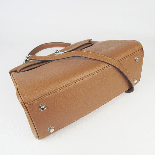 Hermes Kelly 32cm Togo Leather 6108 Light Coffee Silver