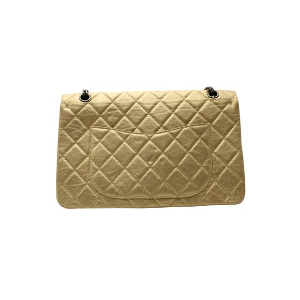 CHANEL Light Gold Reissue 2.55 Classic Maxi 227 Double Flap Bag