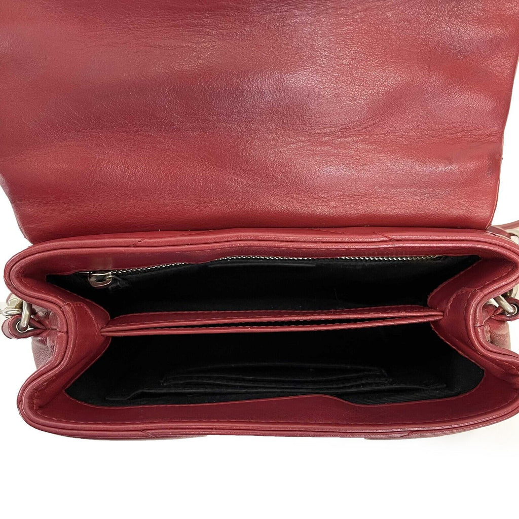 SAINT LAURENT LouLou Toy Strap Bag in Quilted Y Leather Red Cranberry Crossbody