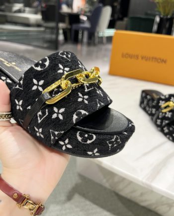 louis vuitton Jumbo Flatform Mule Black For Women LV