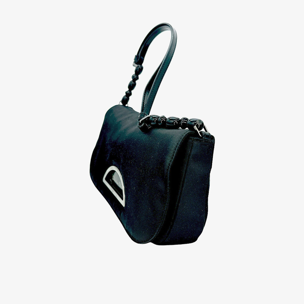 Christian Dior Nylon Malice Baguette Black Clutch