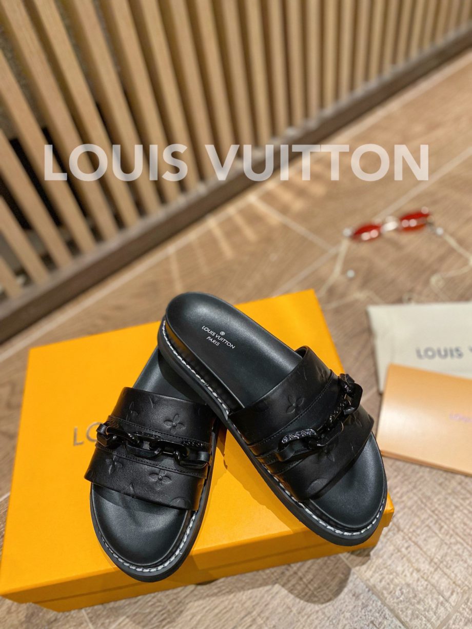 louis vuitton Sunset Flat Comfort Mule Black For Women LV