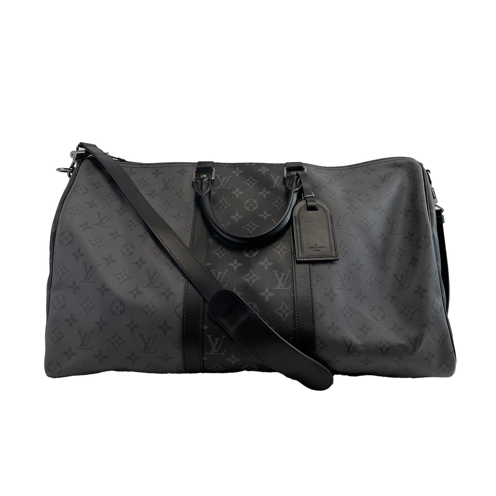 LOUIS VUITTON Keepall Bandouliere 50 Reverse Monogram Eclipse Black Handbag
