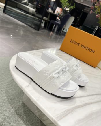 louis vuitton Jumbo Flatform Mule White For Women LV
