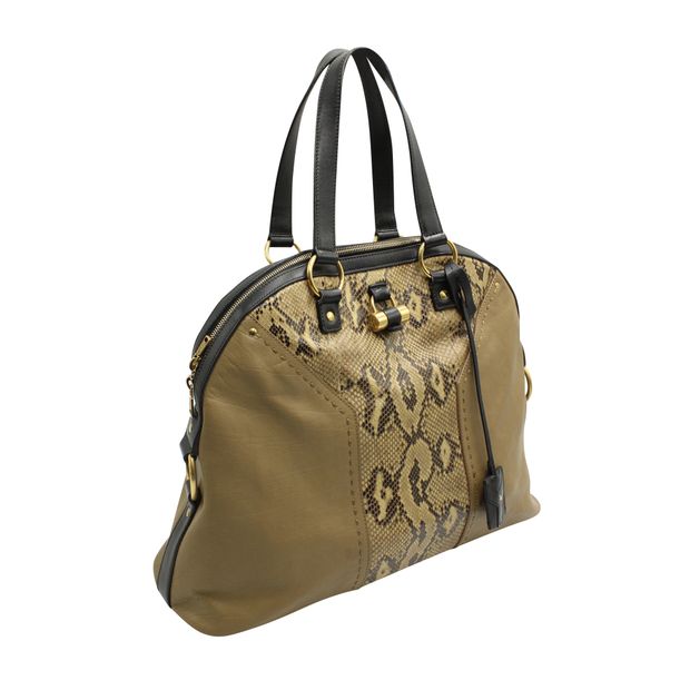 YVES SAINT LAURENT Python "Muse" Large Bag