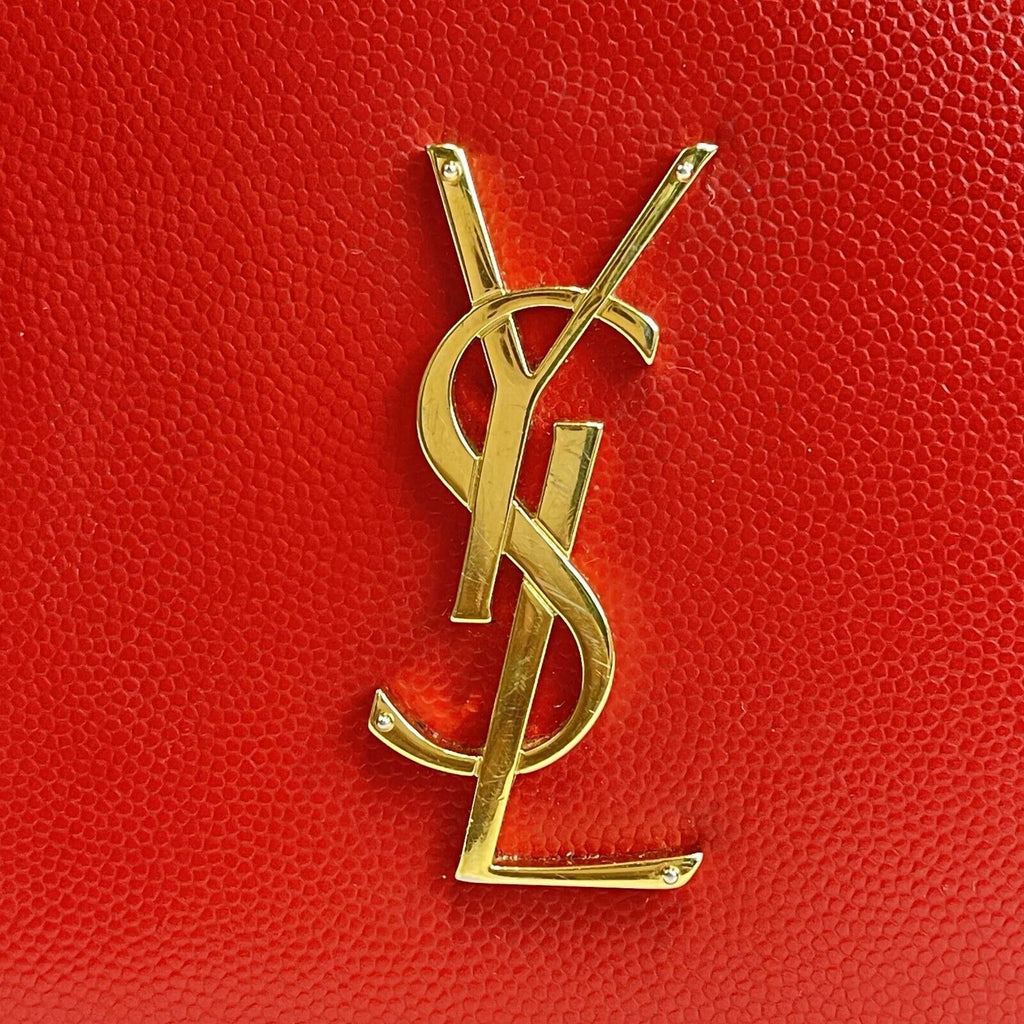 SAINT LAURENT - Grain de Poudre Classic Monogram Small Red Camera Bag Crossbody