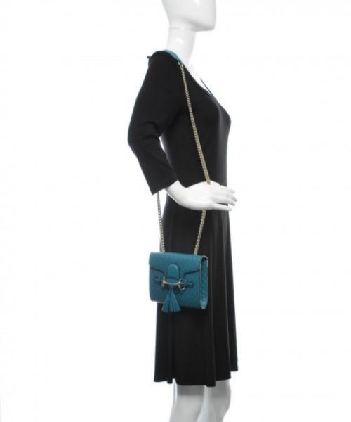 Gucci Emily Mini Micro Guccissima Bag Blue