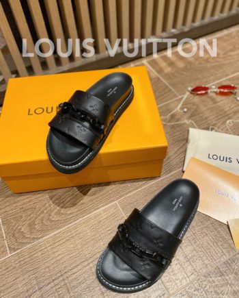 louis vuitton Sunset Flat Comfort Mule Black For Women LV