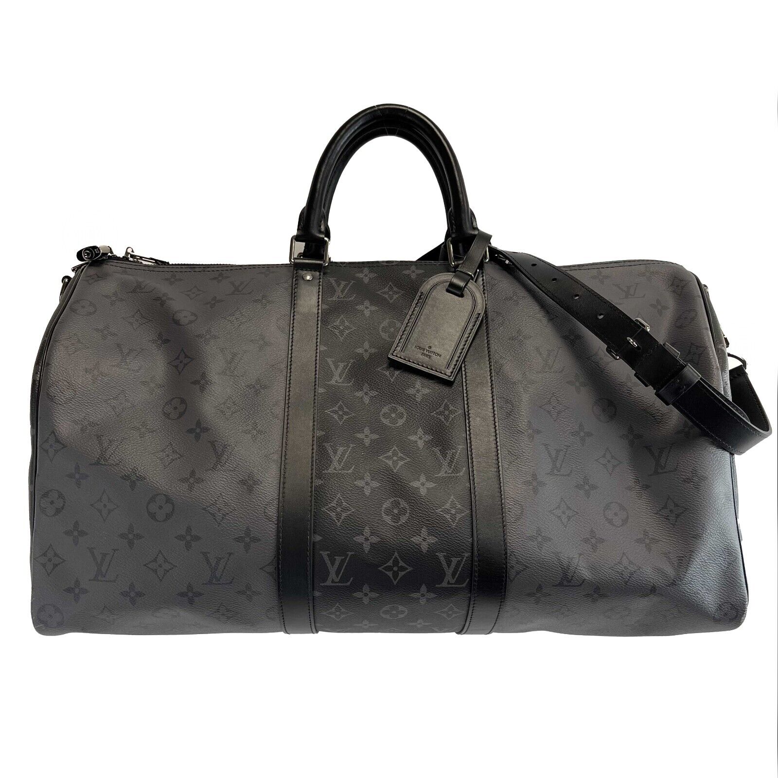 LOUIS VUITTON Keepall Bandouliere 50 Reverse Monogram Eclipse Black Handbag